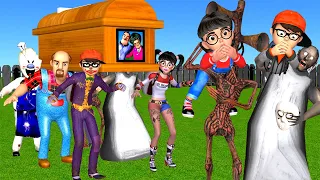 Scary Teacher 3D NickJoker vs Tani Harley Quinn Troll Miss T vs 3 Neighbor in Pool with Coffin Dance