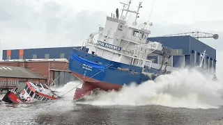 Ship Launch of General Cargo Ship ELKE K. at Royal Bodewes shipyard