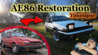 Barnfind Toyota AE86 Trueno Coupe Restoration Timelapse