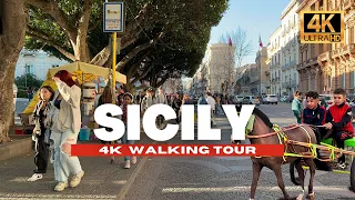 Catania, Sicily Walking Tour (Day & Night Walk) Streets of Italy | 4K HDR - 60FPS