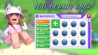 Hatching 100 BRAND NEW Ocean Eggs in Adopt Me! *OMG!* 🌊 || abby’s adopt me world