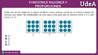 📚 Pregunta Examen UDEA 2024 | Razones y proporciones