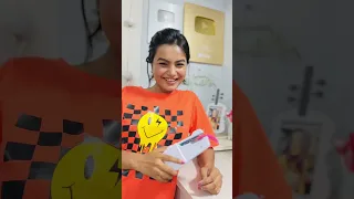 Unboxing Mini Sewing Machine😱 #crafteraditi #youtubepartner #shorts #unboxing #ASMR @CrafterAditi