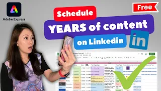 How to auto schedule LinkedIn posts beyond 3 months #adobeexpress