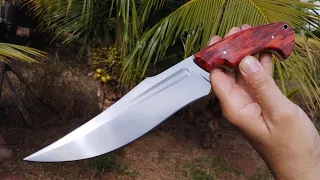 Knifemaking - Making a recurve knife with fuller #metal #knifemaking #bowieknife