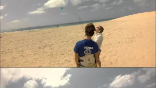 Kitesurf lesson, Learn to fly a trainer kite.