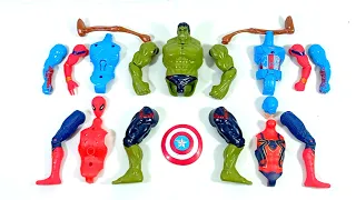 avengers superhero toys.. hulk smash vs captain america vs spiderman vs siren head.. merakit mainan.