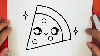 HOW TO DRAW A CUTE PIZZA, STEP BY STEP, DRAW Cute things