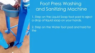 Foot press washing and sanitizing machine