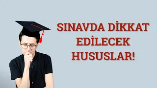 SGS | Sınavda Dikkat Edilecek Hususlar