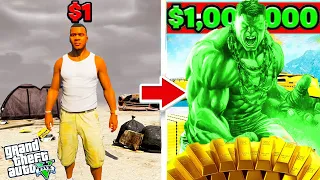 $1 HULK TO $1,000,000 GOLD HULK IN GTA 5 || GTA 5 HINDI GAMEPLAY
