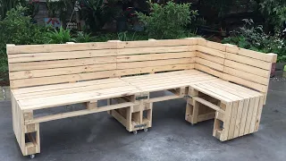 Unique Ideas from Wooden Pallets - Build a Unique and Easy Pallet Bench for Your Home or Yard