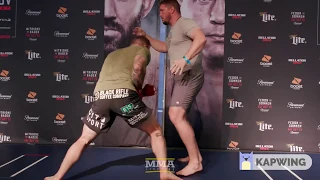 Ryan Bader crazy wrestling takedown drills - Bellator 214 Open Workout