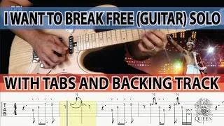 QUEEN'S I WANT TO BREAK FREE (GUITAR) SOLO WITH TABS and BACKING TRACK - ALVIN DE LEON (2018)