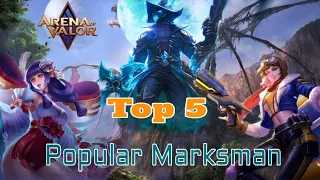 Top 5 Popular Marksman | Arena Of Valor | AoV | RoV | Liên Quân Mobile