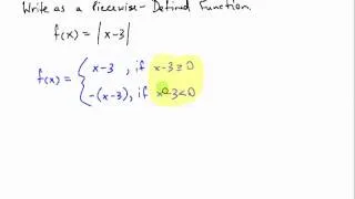 Writing an Absolute Value as a Piecewise-Defined Function