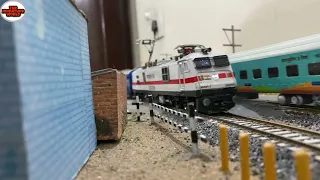 Ride with last coach view | LHB model train running on layout | Indian Model Train Ho Scale Train