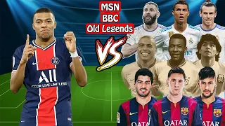 Mbappe VS MSN BBC Old Legends (Ronaldo-Messi-Neymar-Suarez-Bale-Benzema-Pele-Maradona-R9-Nazario)