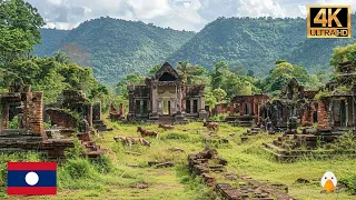 Wat Phu, Laos🇱🇦 Relics of Khmer Empire Older than Angkor Wat (4K UHD)