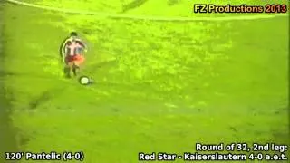 Cup Winners Cup 1996-1997, Round of 32 (2nd leg): Red Star - Kaiserslautern 4-0 (Pantelic goal)