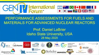 Webinar 41: Performance Assessments for Fuels and Materials for Advanced Nuclear Reactors