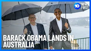 Former U.S. President Barack Obama Lands In Australia Ahead Of Speaking Tour l 10 News First