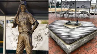 Remnants of stolen Jackie Robinson statue found burned in trash can