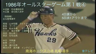 懐かし動画   1986年オールスターゲーム第１戦④ 広島:金石昭人投手　近鉄:石本 貴昭投手