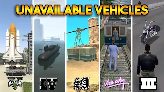 I ADDED UNAVAILABLE VEHICLES IN EVERY GTA GAME ! (FROM GTA 5 TO GTA 3)