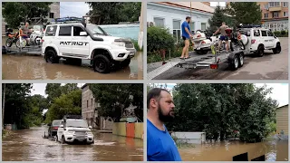 Потоп! г.Спасск-Дальний, частично ушёл под воду. Спасаем технику.