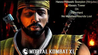 Mortal Kombat XL - Hanzo Hasashi (Ninjutsu) Klassic Tower On Very Hard No Matches/Rounds Lost