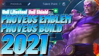 PHOVEUS EMBLEM AND BUILD SET 2021 | PHOVEUS BEST BUILD 2021 - MLBB