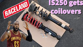 Lexus IS250 Gets coilovers! raceland coilover install