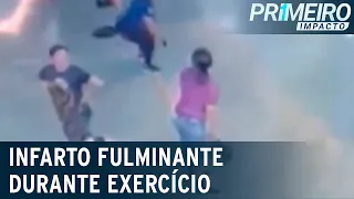 Mulher tem infarto fulminante enquanto fazia exercícios em academia | Primeiro Impacto (13/12/22)