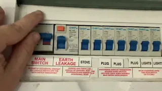 Reset earth leakage switch on DB board