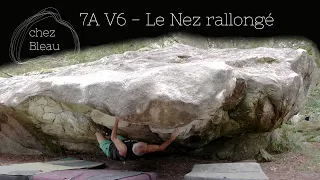7A V6 - Le Nez rallongé sent 2nd try - Fontainebleau Bouldering climbing boulder problem  free  bloc