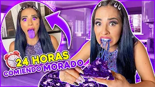 24 HORAS COMIENDO MORADO 💜 ¡JAMÁS LO VUELVO A HACER! 😨 Karla Bustillos