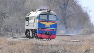 A lonely diesel locomotive and a lonely railway worker's house in the middle of nowhere