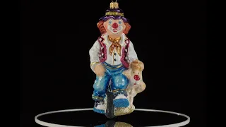 Clown on Unicycle with Dog by Renifer - Glass Christmas Ornament from Poland