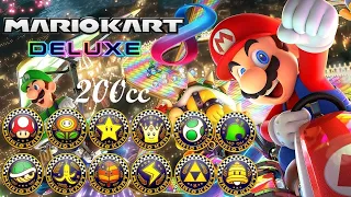 Mario Kart 8 Deluxe - All Tracks 200cc with GOLD MARIO UNLOCKED (Full Race Gameplay)