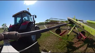 Raking grass in 360
