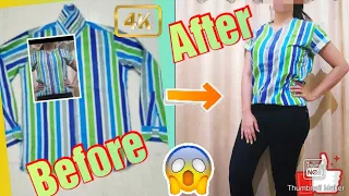 Men's shirt turned into a women's shirt 😎 #trending