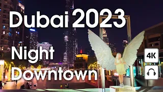 Dubai 🇦🇪 Night Downtown, Burj Khalifa, Fountains, Led Shows [ 4K ] Walking tour