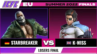 Starbreaker (Bryan) vs. K-Wiss (Hwoarang) Losers Final - ICFC EU Tekken 7 Summer 2022 Finals