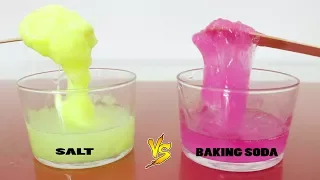 Testing No Borax Recipes 💦 Salt Slime vs Baking Soda Slime
