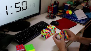 2x2-7x7 Rubik's Cube Relay: 5:26.32 (Unofficial World Record)