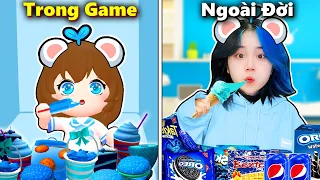 Mèo Simmy 24H Ăn Đồ Ăn TOÀN MÀU XANH Trong Game Bud Và Ngoài Đời Thực !!