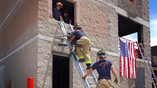 Firefighter Ladder Window Rescues Featuring the Pregnant Lady and Side Step Techniques