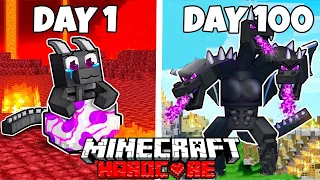 I Survived 100 days as Wither dragon in HARDCORE Minecraft...