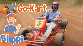 Blippi Explores a Go Kart | Vehicle Videos For Kids | Educational Videos For Kids